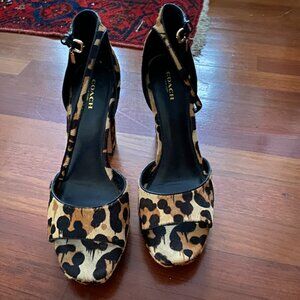 Coach Leopard-print Platform Heels